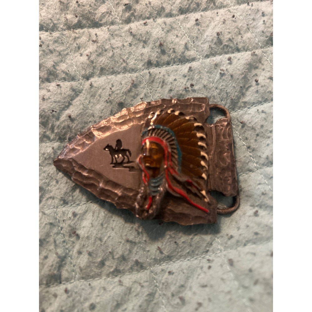 Vintage 1988‎ Siskiyou Buckle Co Chief Joseph Arrowhead Belt Buckle USA J80